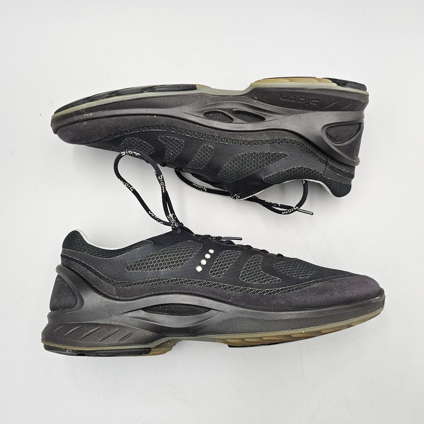 Ecco Men's Size 42 EU 8 US VGC Biom Fjuel Black Mesh & Suede Golf Sneakers Shoes