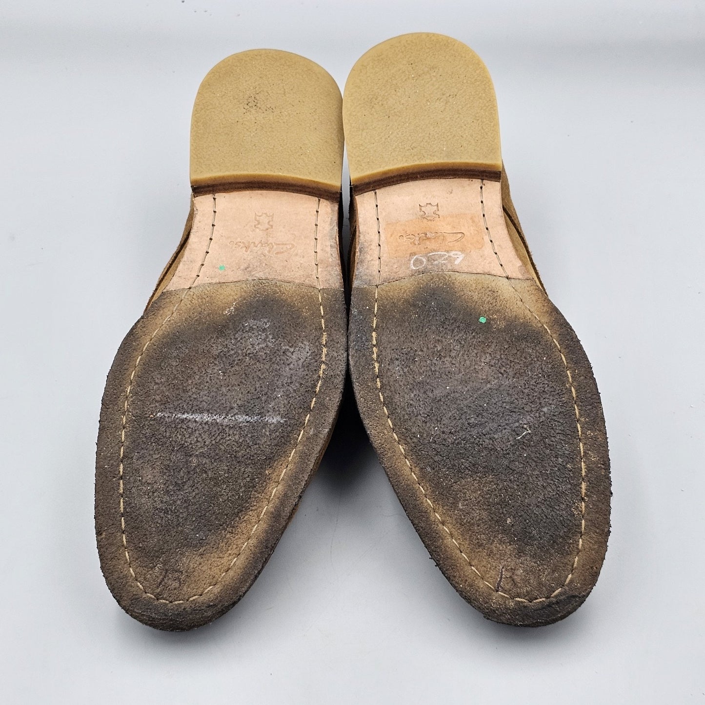Clarks Men's Size 13 M Tan Suede Crepe Sole Casual Dress Oxfords READ