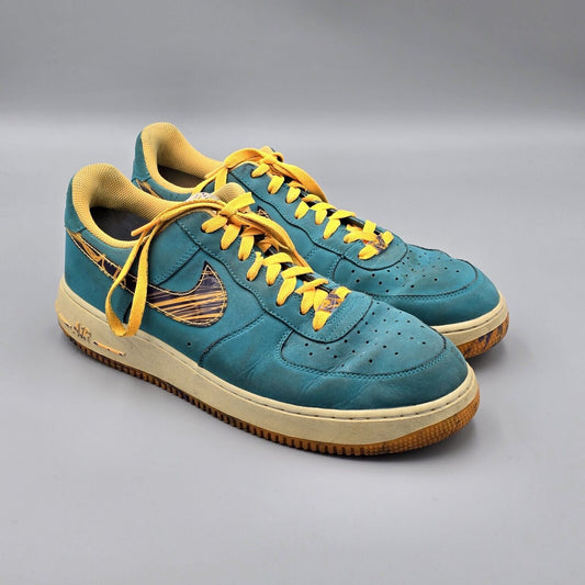 Nike Mens Size 13 Air Force 1 Low Purple Venom Atomic Mango Turbo Green Sneakers