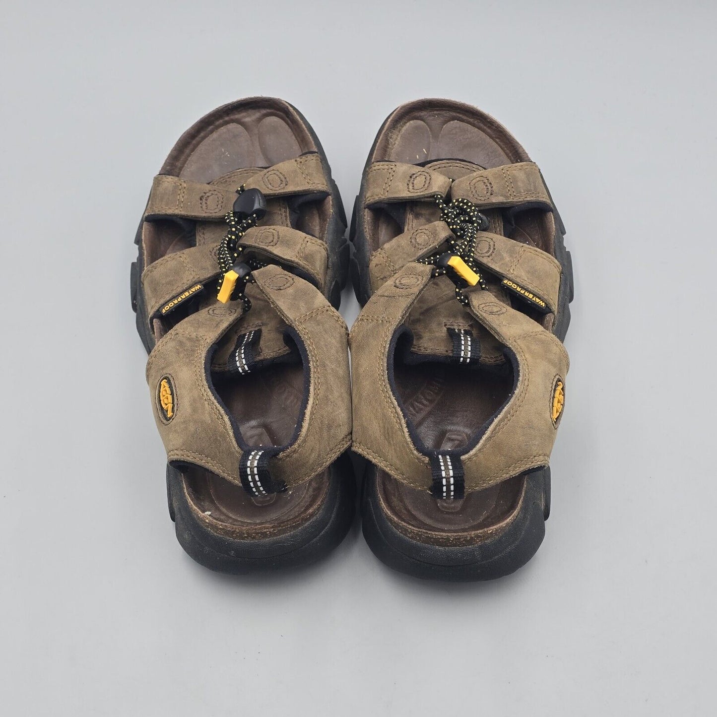 Keen Women's Size 10 US GUC Sarasota Brown Leather Pull Cord Sport Sandals Shoes