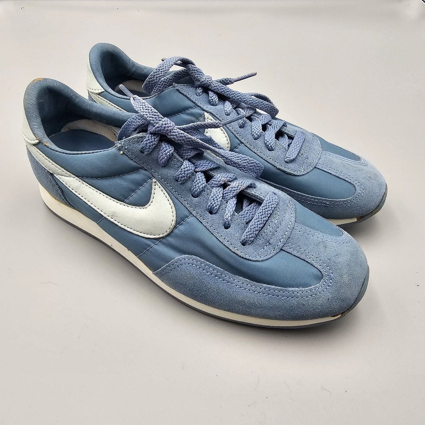 Rare Vintage 80’s Mens Size 8 Nike All Court Baby Blue Suede Canvas Tennis Shoes