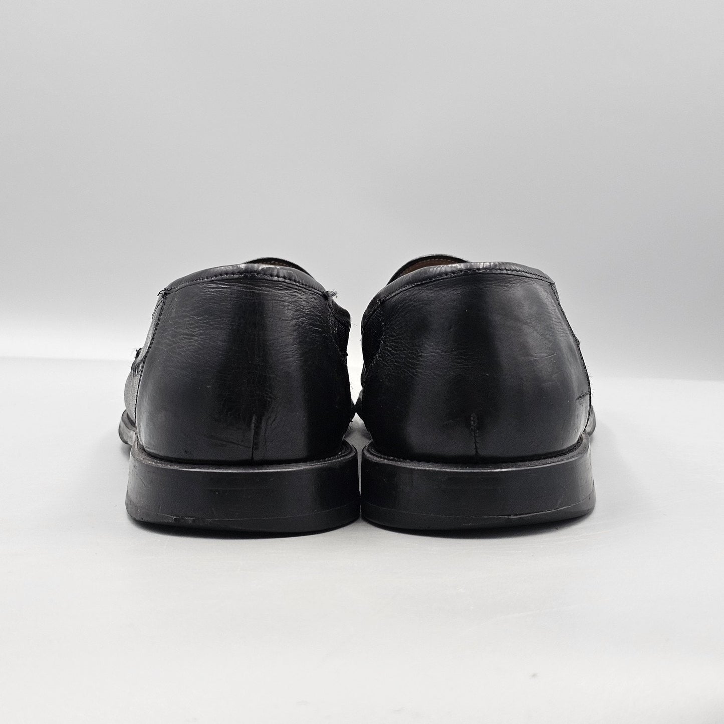 Peter Huber Mens Size 11.5 US Black Exotic Lizard Skin Tassel Dress Loafers READ