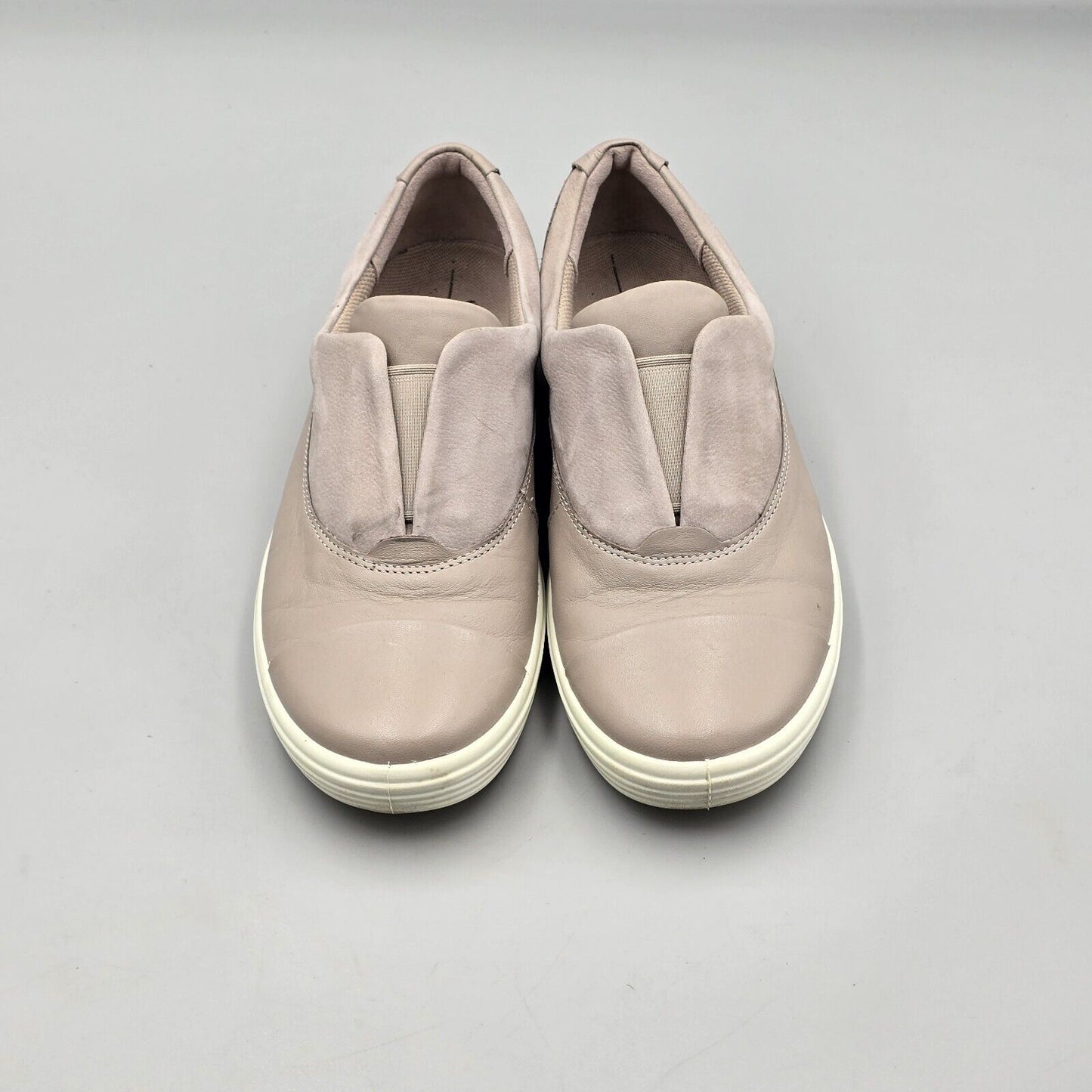 ECCO Women's Size 6 US 37 EU EUC Soft 7 Slip On 2.0 Beige Leather Sneakers Shoes