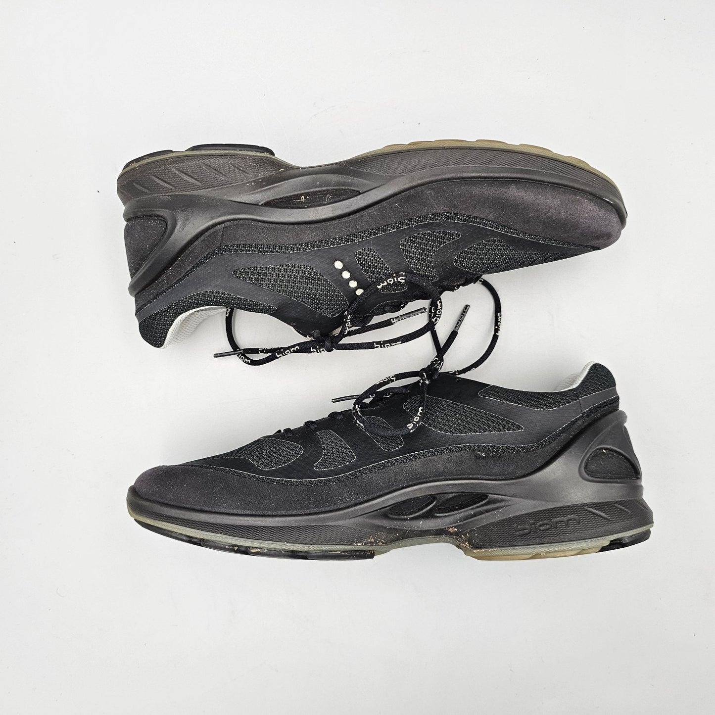 Ecco Men's Size 42 EU 8 US VGC Biom Fjuel Black Mesh & Suede Golf Sneakers Shoes