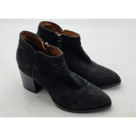 Alberto Fermani Womens Black Suede Zip Ankle Booties Women's Size 38.5 EU 7 US