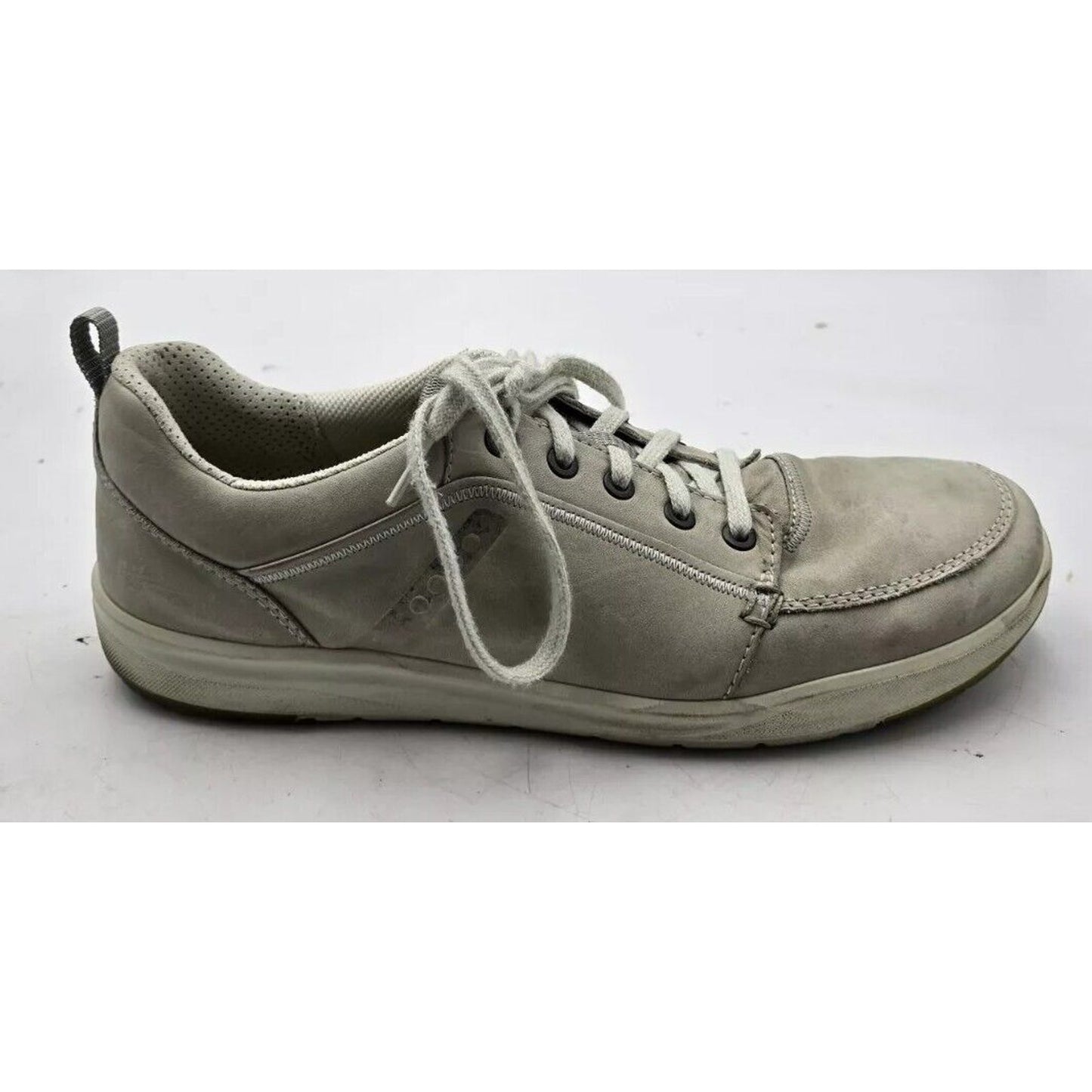 ECCO Men's Size 9 US 43 EU Beige Gray Leather Lace Up Sneakers Shoes