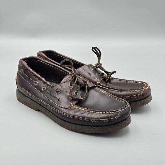 Sperry Top Sider Men’s Size 13 M Ameretto Leather Mako 2 Eye Boat Shoes