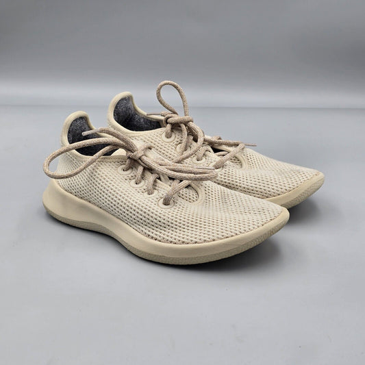 Allbirds Women's Size 7 Tree Runners Beige Mesh Lace Up Athletic Sneakers Shoes