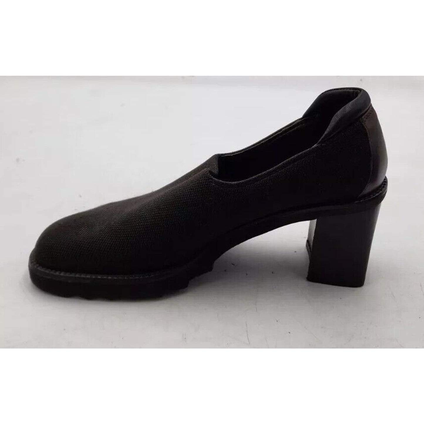 DONALD J. PLINER Women's Size 7.5 M Block Heels Black Stretch Fabric Shoes Pumps