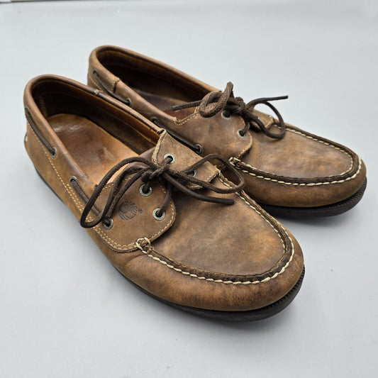 Timberland Men's Size 11.5 M Brown Leather Smart Comfort Boat Shoes Docksiders