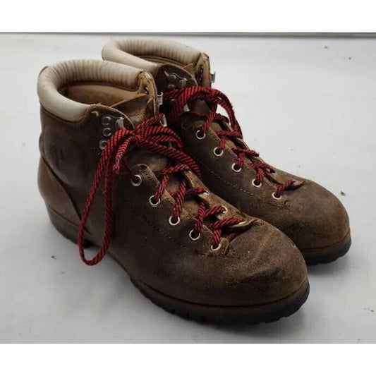 VASQUE Womens Size 7 VTG Made In Italy Split Cowhide Hiking Shoes Mountain Boots