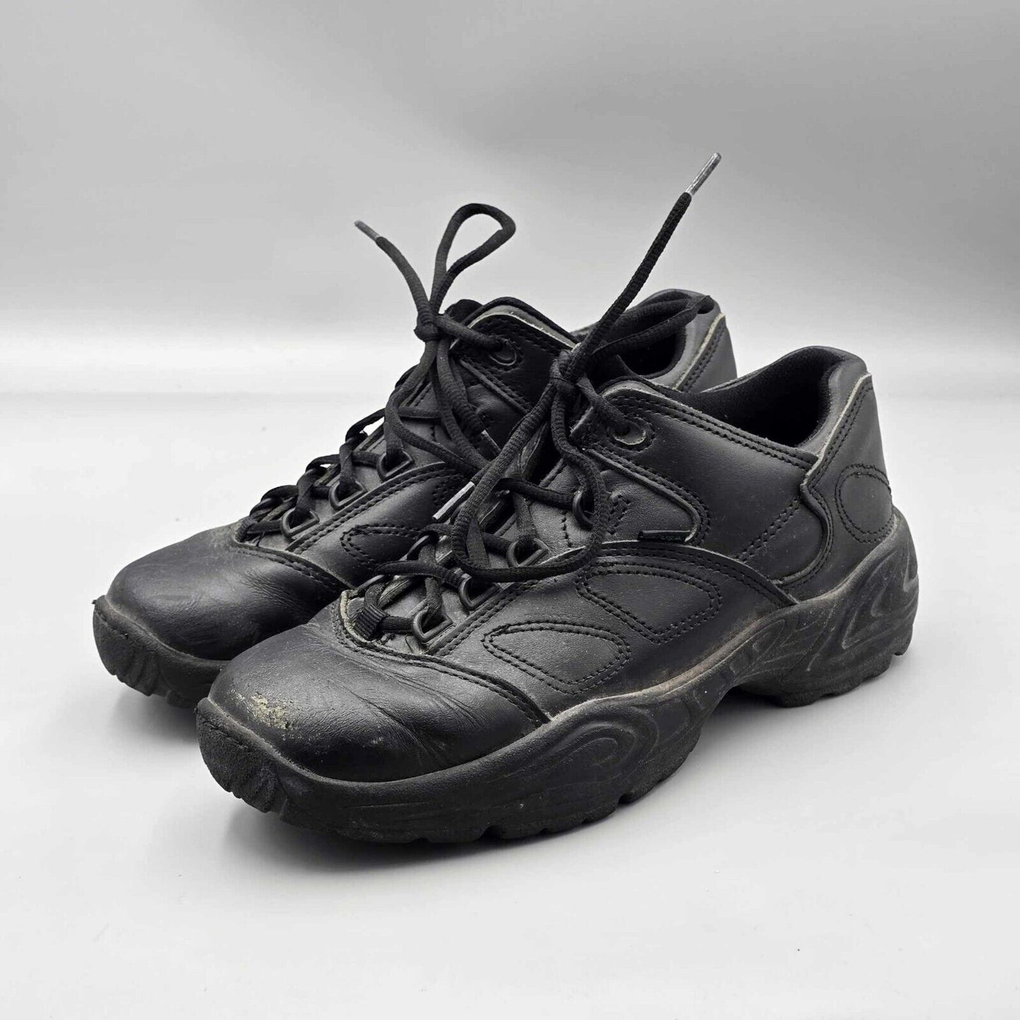 Reebok Women's Size 8.5 M Postal Express Black Leather Slip Resistant Work Shoes