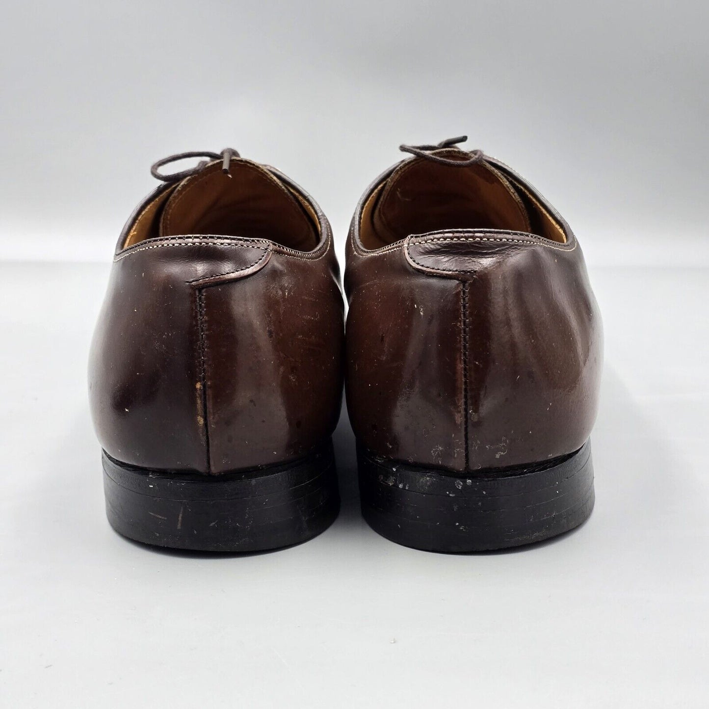 Johnson & Murphy Mens Size 11 D Optima Brown Leather Cap Toe Oxfords Dress Shoes