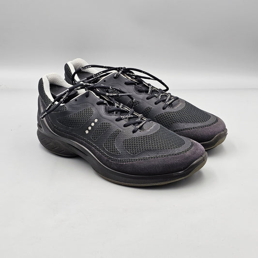 Ecco Men's Size 42 EU 8 US VGC Biom Fjuel Black Mesh & Suede Golf Sneakers Shoes