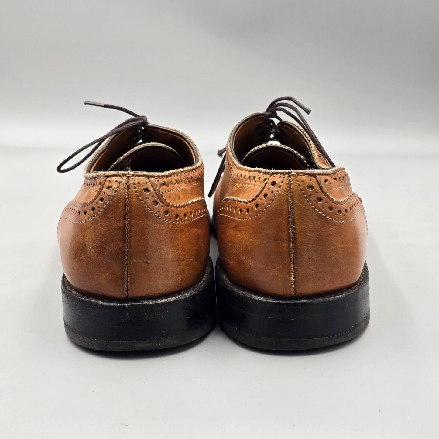 Allen Edmonds Men's Size 9 C Sanford Brown Cap Toe Brogue Oxford Dress Shoes