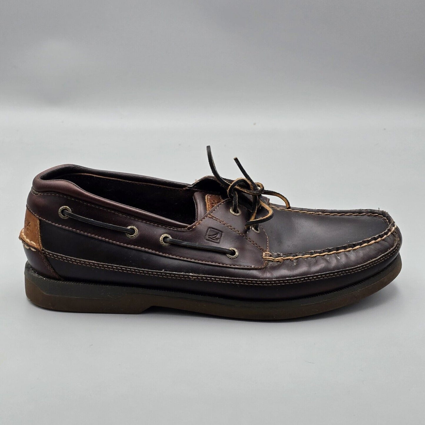 Sperry Top Sider Men’s Size 13 M Ameretto Leather Mako 2 Eye Boat Shoes