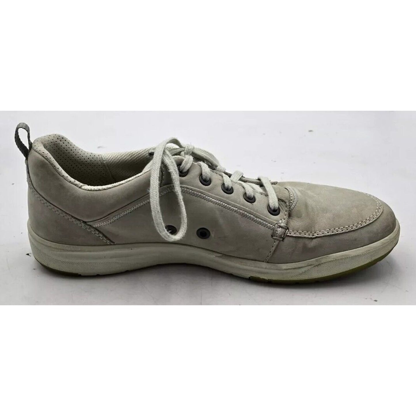 ECCO Men's Size 9 US 43 EU Beige Gray Leather Lace Up Sneakers Shoes