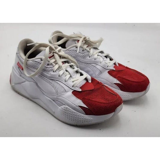 PUMA MENS size 9 US RS-X3 TMC 10th ANIVERSARY SNEAKERS WHITE/RED 386520 01 VGC