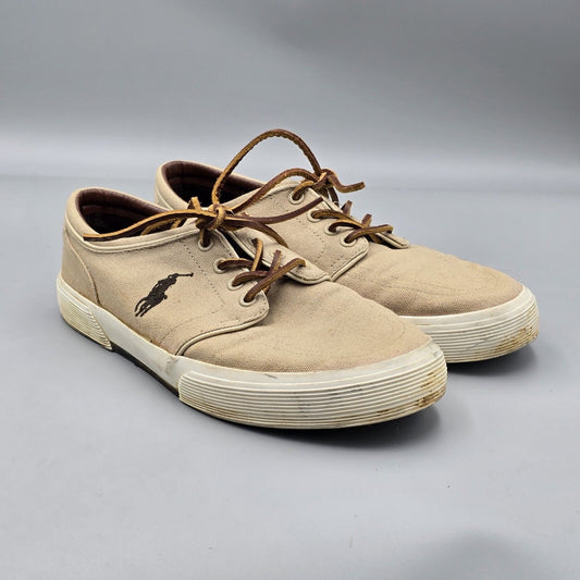 Polo Ralph Lauren Men's Size 10.5 D Faxon Low Tan Canvas Upper Sneakers Shoes