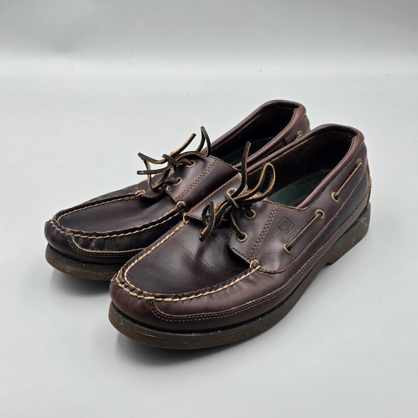 Sperry Top Sider Men’s Size 13 M Ameretto Leather Mako 2 Eye Boat Shoes