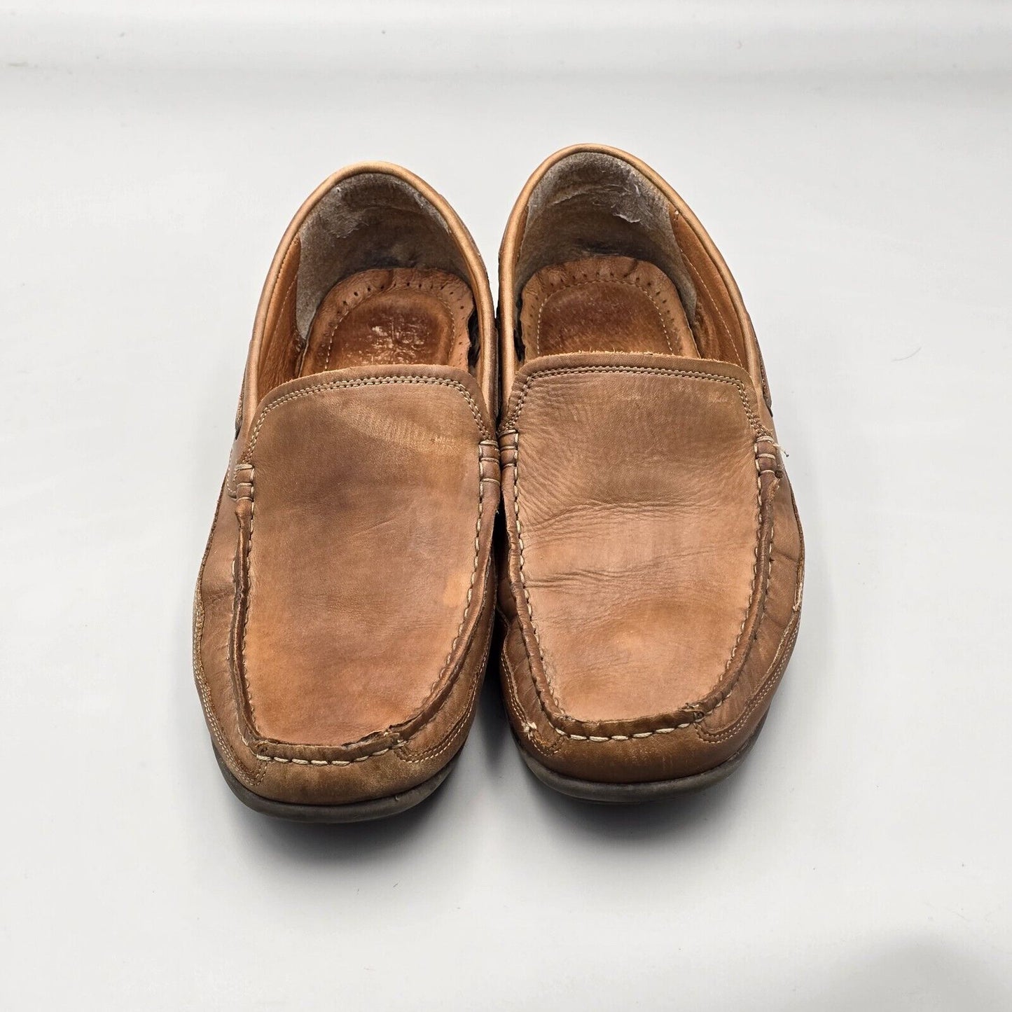 G.H. Bass Men's Size 12 M Hank Brown Leather Slip On Driving Loafers Shoes