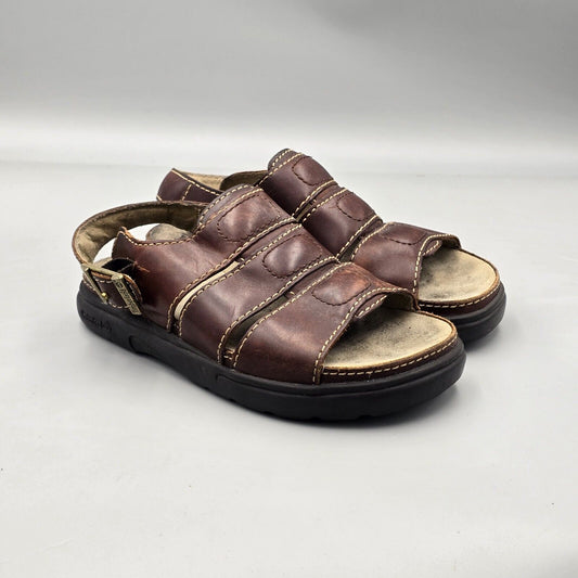 Timberland Men's Size 7.5 M Brown Leather Strappy Buckle Open Fisherman Sandals