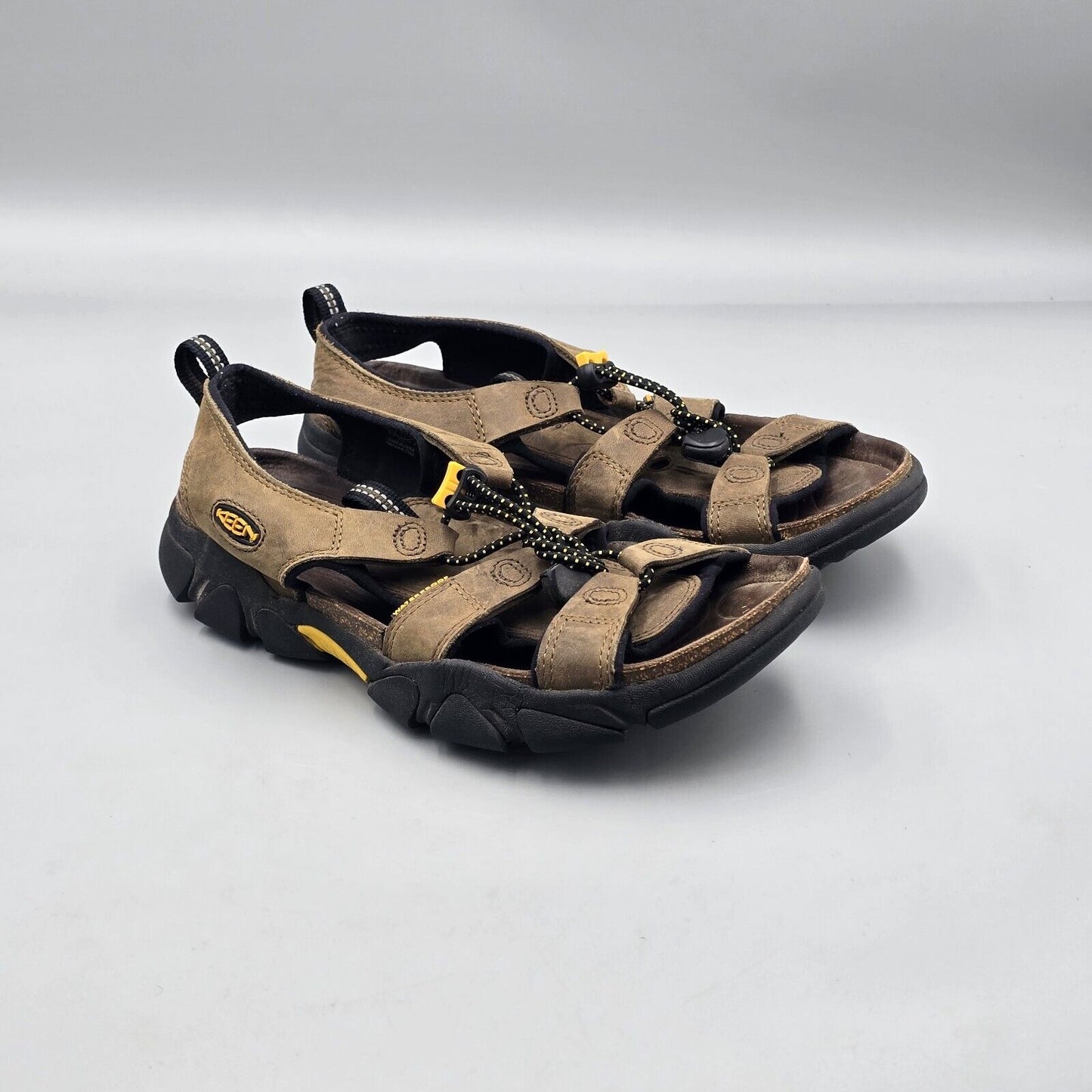 Keen Women's Size 10 US GUC Sarasota Brown Leather Pull Cord Sport Sandals Shoes