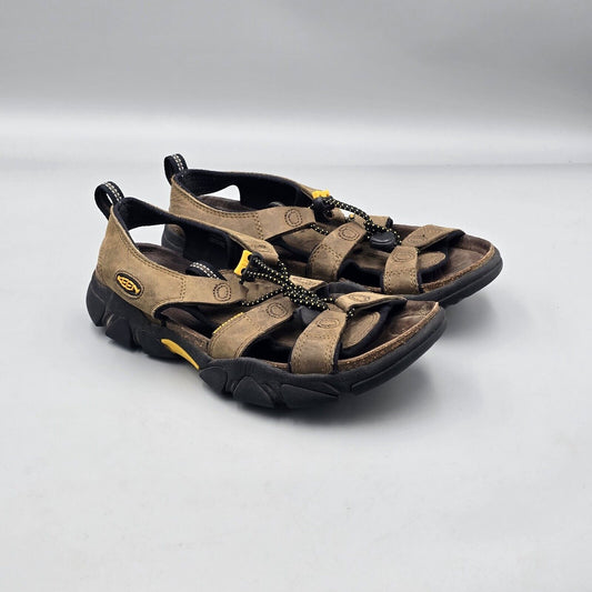 Keen Women's Size 10 US GUC Sarasota Brown Leather Pull Cord Sport Sandals Shoes