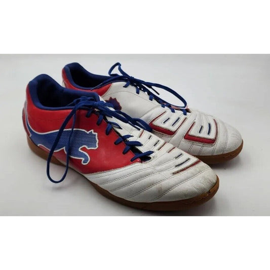 PUMA PowerCat 3.12 Red White Blue Indoor Soccer Shoes Sneakers Men’s Size 13 US