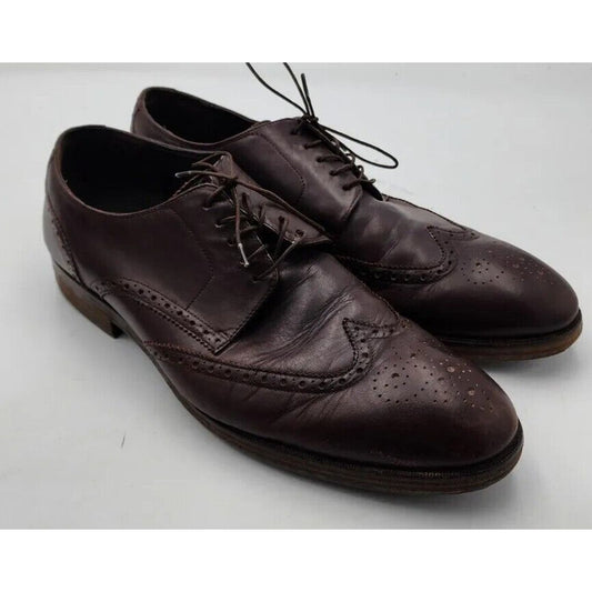 Cole Haan Grand OS Warren Dark Brown Leather Wing tip Oxfords Mens Size 12 M US