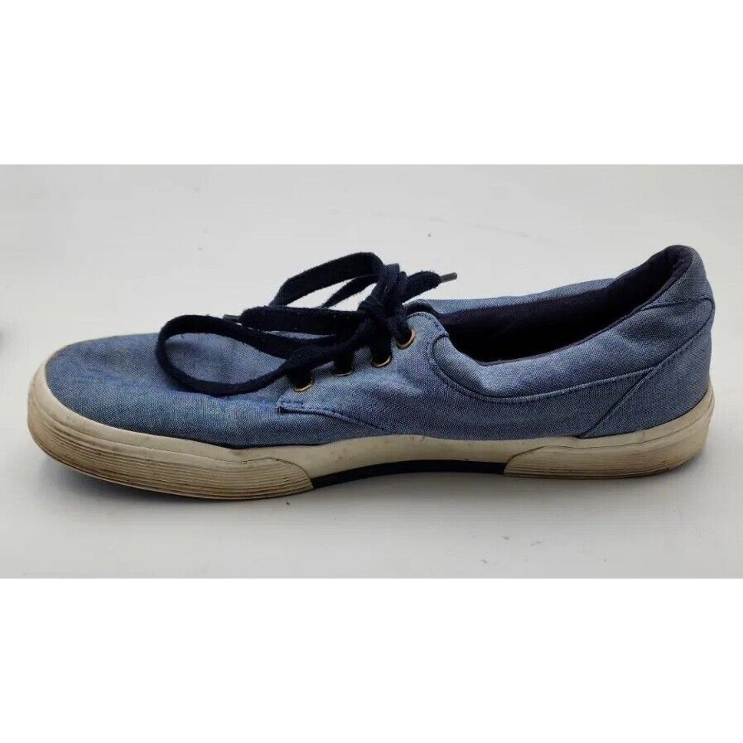 Polo Ralph Lauren Felton Blue Canvas Lace Up Boat Shoes Men's Size 12 D US