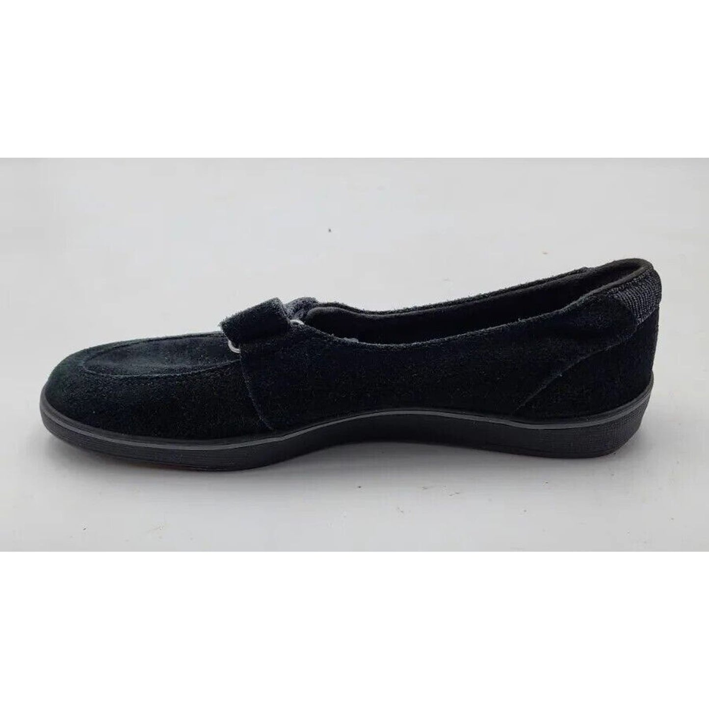 Grasshoppers Black Suede Strap Pull On Loafers Shoes Women's Size 7.5 M US EUC