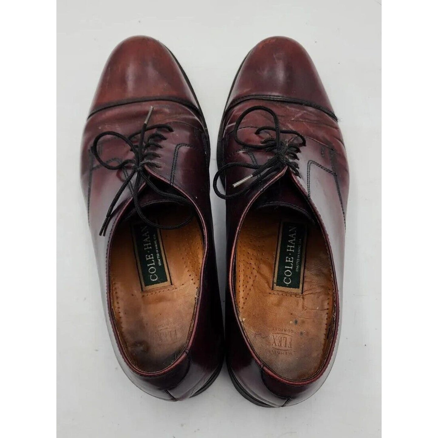 Cole Haan Crafted In Maine Burgundy Leather Oxfords Dress Shoes Men's Size 12 D