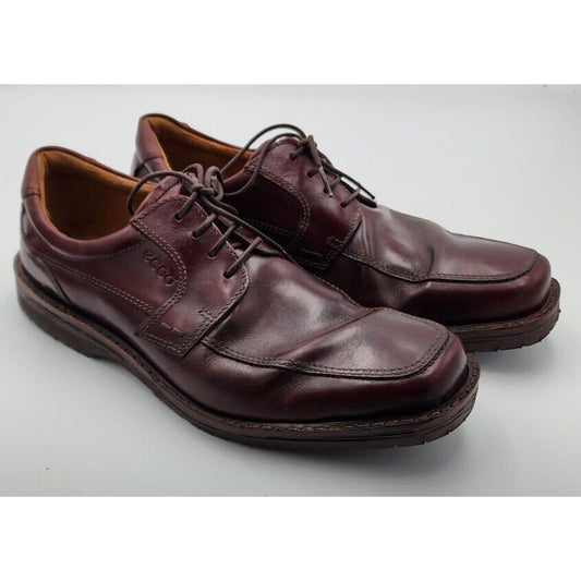 Ecco Seattle Burgundy Leather Lace Up Vibram Shoes Men's Sz 46 US 12 Extra Width