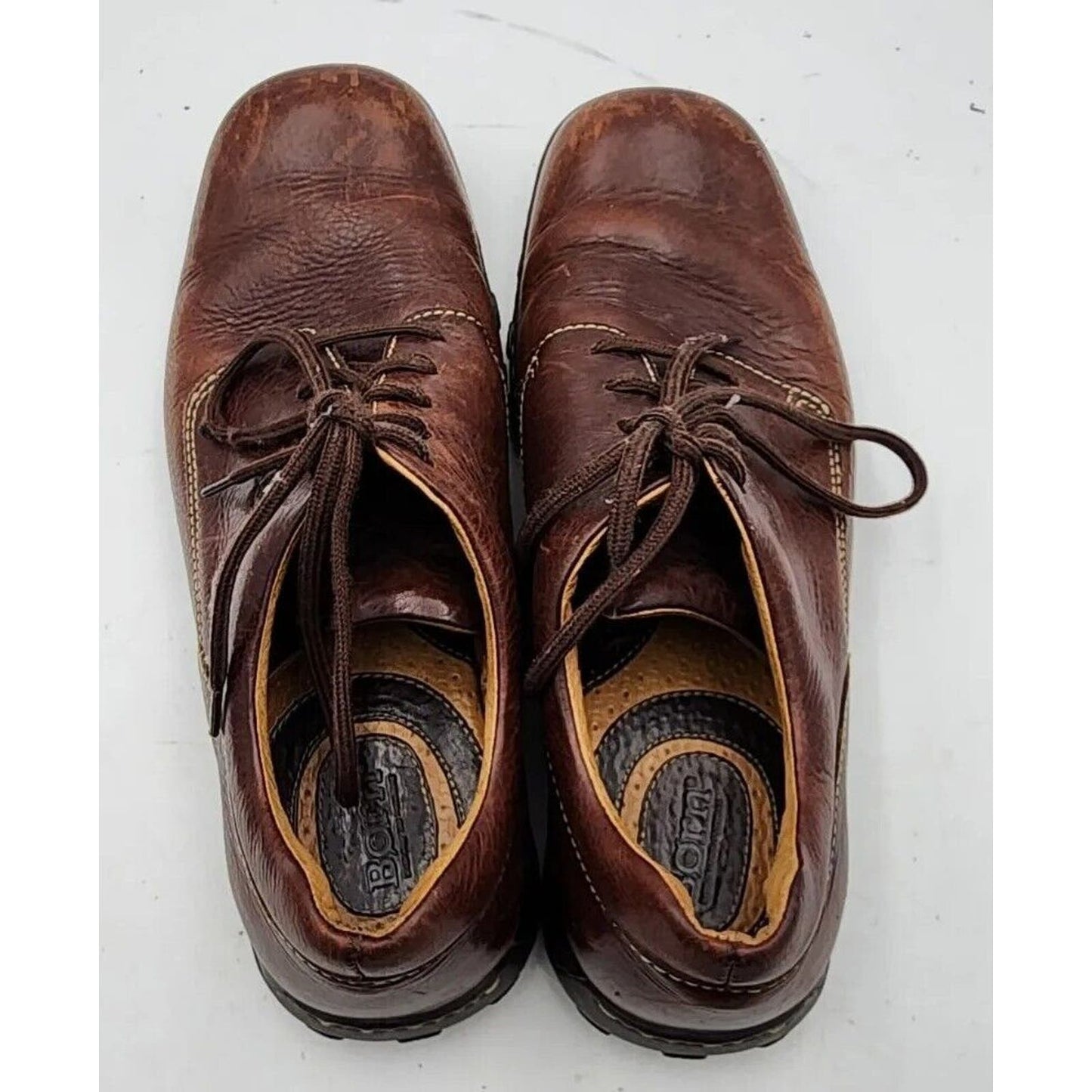 Born M6186 Vintage Brown Leather Casual Oxfords Shoes Men's Size 11.5 M US