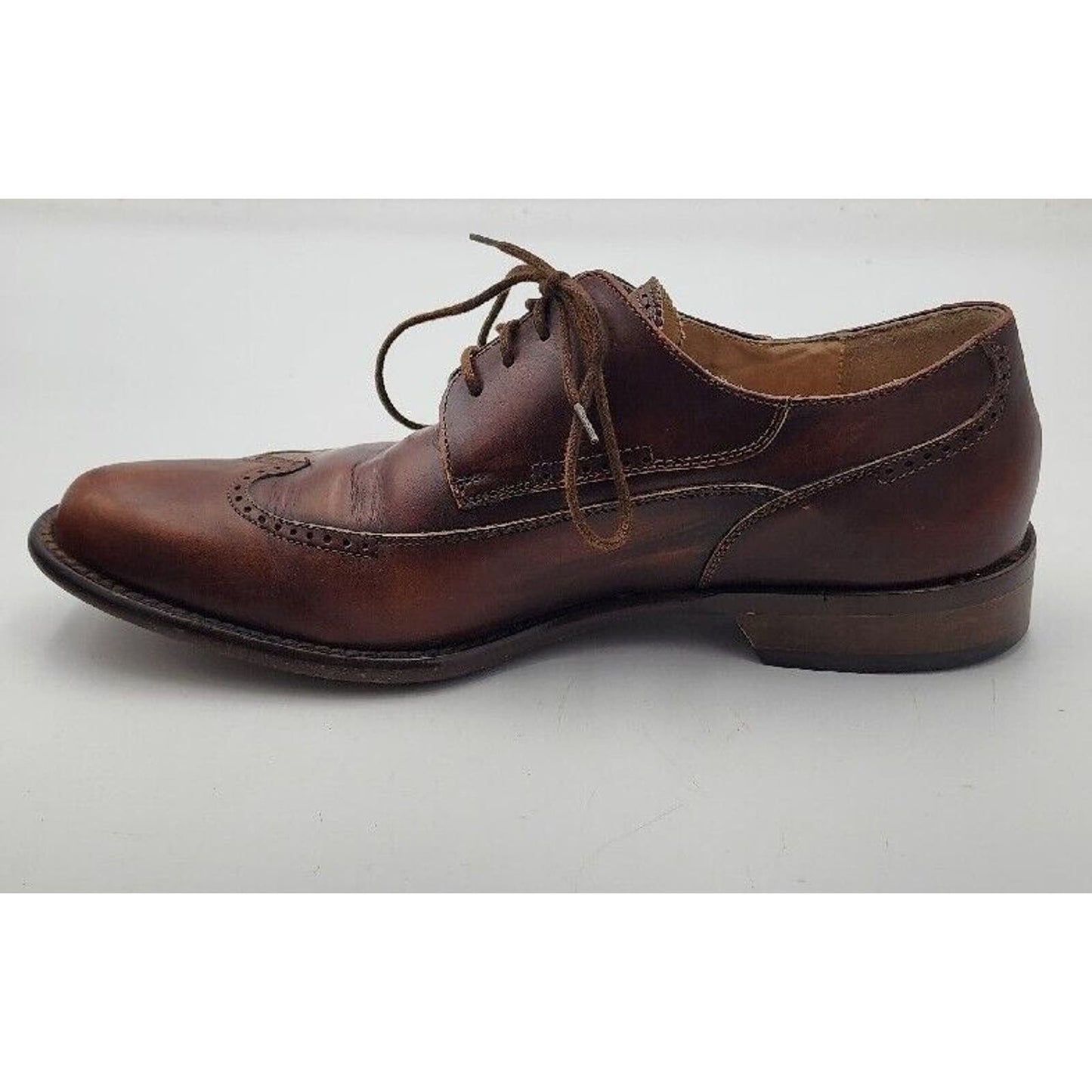 Martin Dingman Made In Italy Brown Leather Lace Up Oxford Shoes Mens Size 8.5 US