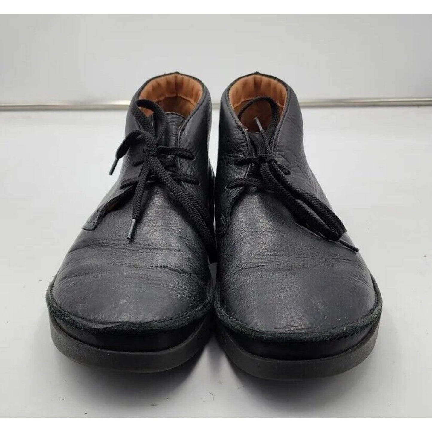 CLARKS ACTIVE AIR Black Soft Leather Chukka Boots Shoes Men's Size 9.5 M US EUC