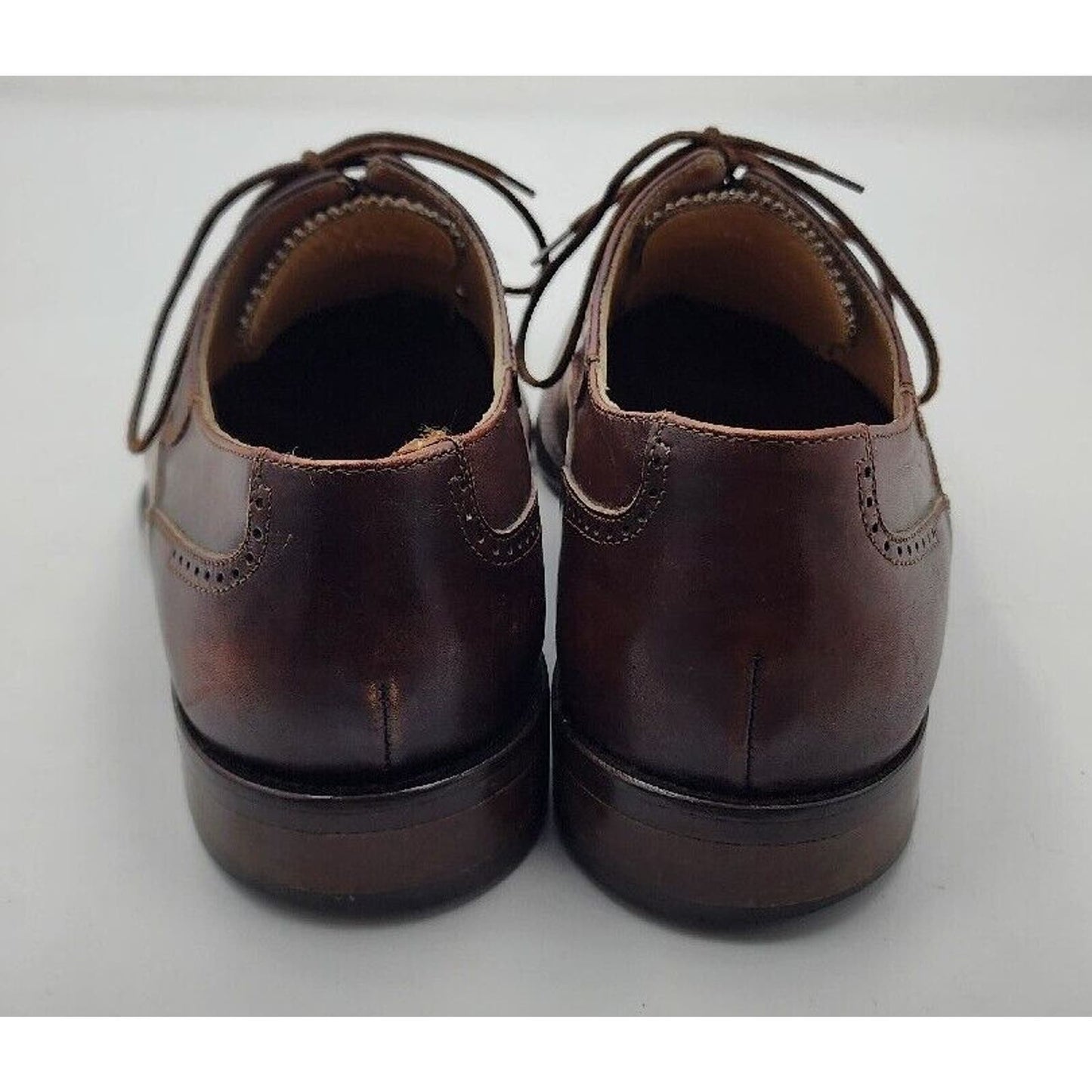 Martin Dingman Made In Italy Brown Leather Lace Up Oxford Shoes Mens Size 8.5 US